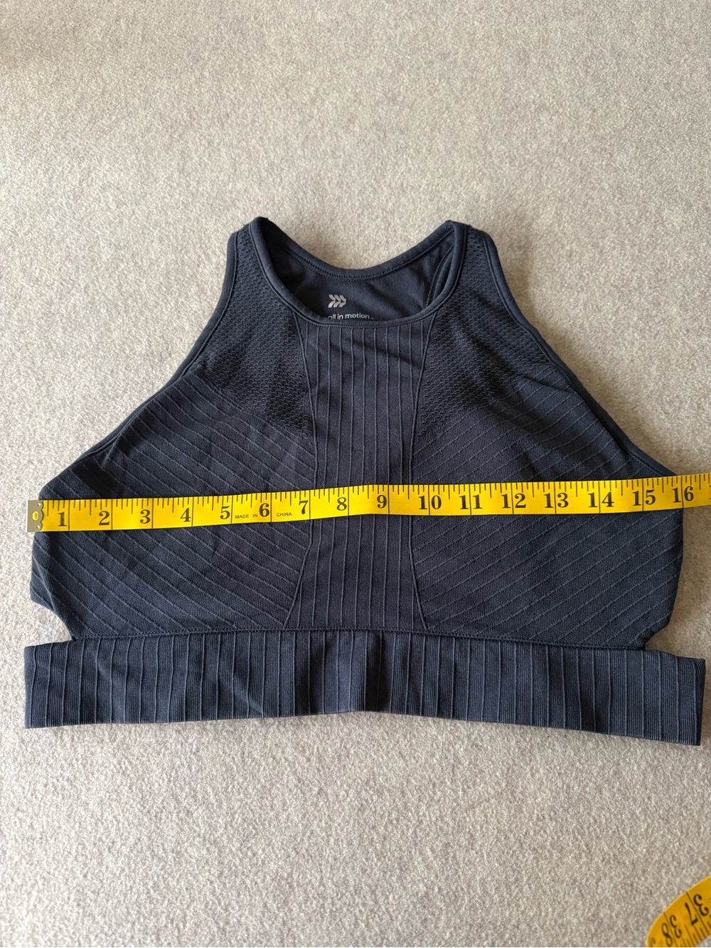 all in motion Ribbed High-Neck Sports Bra - Black - Picture 3 of 6